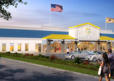 Rendering of the Township of Saddle Brook's exterios in blues and yellows