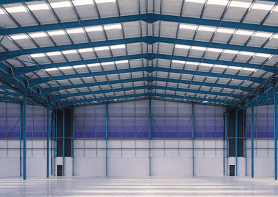 Photo of an interior of a warehouse interior